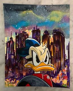 Julian Jordan - 1 Croquis en couleur - Paperinik Duck Avenger - "City Lights" | Catawiki