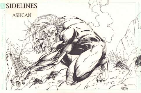 Dan Norton - Sidelines Ashcan Independent Title Pin-Up - Big Cat Hero - 1993 Signed