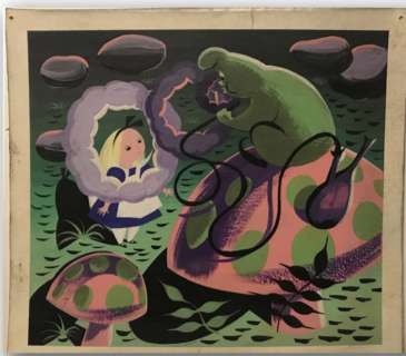 Mary Blair "Alice in Wonderland" (Walt Disney, c.1951) Original Concept Painting on Board