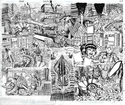 Jake Smith | Godzilla: War For Humanity - #3 Page 18-19 DPS | Kinetic Collectibles