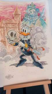 Alessandro Gottardo - 1 Watercolour - Donald Duck - "Le cupe brume di Danimarca" - 2024 | Catawiki