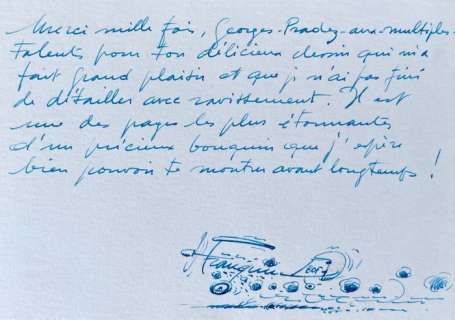 Franquin, André - 1 Carte manuscrite à Georges Pradez - Signature de Franquin - (années 1970) | Catawiki