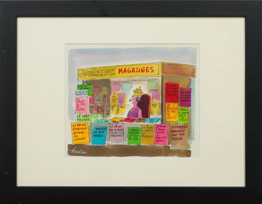 Lot 30 - HOVIV (René HOVIVIAN dit) (1929-2005) Kiosque Royal Aquarelle et… | misc / divers
