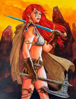 Candita, Giuseppe - 1 Original colour drawing - Red Sonja | Catawiki