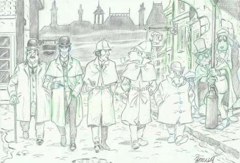 Bernat, Serrat - 1 Original drawing - Sherlock Holmes - with authentic Sherlock Holmes | Catawiki