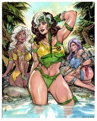 Ryan Kelly - X-Men SAVAGE LAND Featuring Rogue, Storm and Psylocke color sketch by Ryan Kelly!