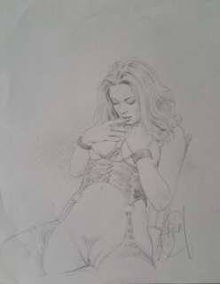 Delaby, Philippe | Original illustration for bookplate and shootfolio Adriana II(2008) | Catawiki