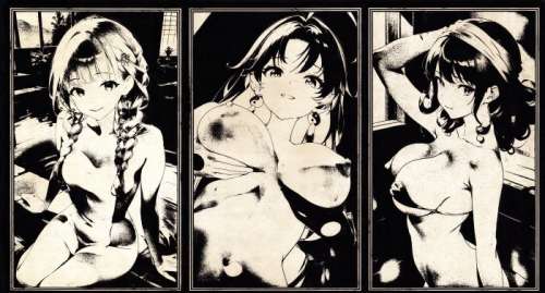 Æ (XX-XXI) - Cyberpunk Girls - Set of 3: “Hikari,” “Sakura,” & “Sayuri” (2024) | Catawiki