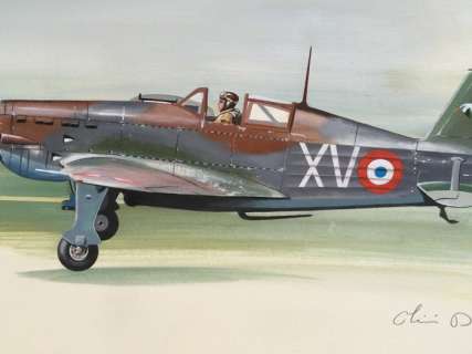 Olivier Dauger | Ciel de Guerre  - original colored illustration | Catawiki