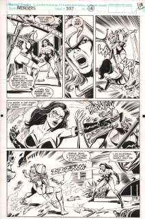 Steve Epting, Tom Palmer - The Avengers #337 P. 14 / 18 - Sersi Vs Terran - Signed on Back - 1991