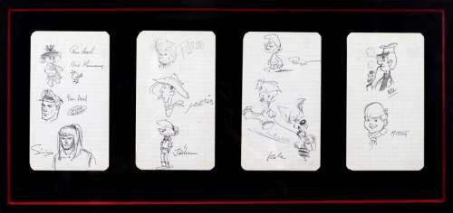 Collectif | Rare ensemble de dix illustrations au stylo bille… | Millon