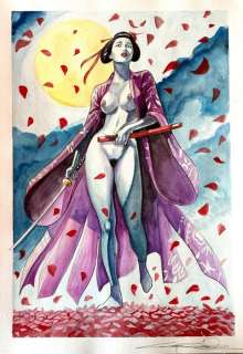 Candita, Giuseppe - 1 Original colour drawing - La Guerriera dai petali di ciliegio - The Night of my life | Catawiki