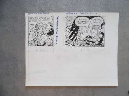 Walthéry | 2 Original Panels (p. 23 + 38) - Un Trône Pour Natacha | Catawiki