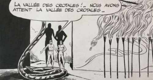 Fleming, Gerald | original plate (p.32)  - Bob Morane  - La vallée des crotales  - (1964) | Catawiki