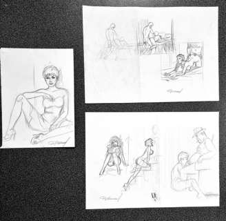 Renaud - 3 Original preliminary drawing - Jessica Blandy / Les Héroïnes de Renaud | Catawiki