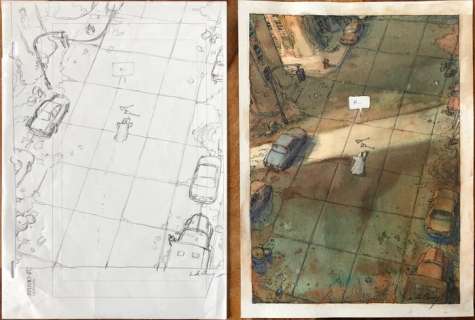 De Crécy, Nicolas - 1 Original color page + original preliminary page - Le Bibendum Céleste - Planche de fin - 2010 | Catawiki