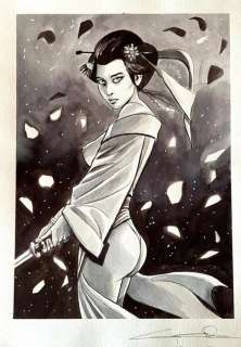 Candita, Giuseppe - 1 Original drawing - La Guerriera dai petali di ciliegio - My Youth | Catawiki