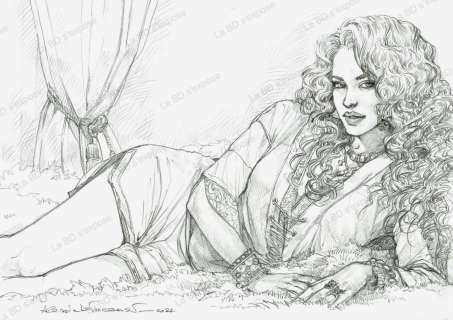 Alessia DE VINCENZI - Dessin Original Frédégonde Allongée