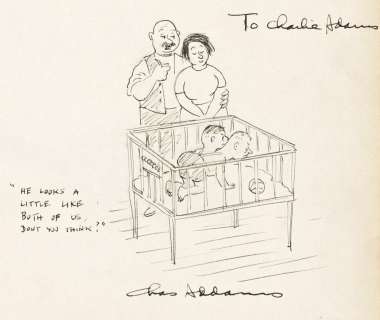 CHARLES ADDAMS (1912-1988) Two-headed baby. | Swann Galleries