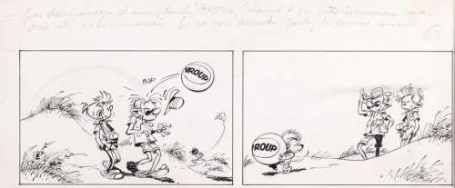 Franquin | Gaston, Spirou et Fantasio, strip inédit Ã … | Millon
