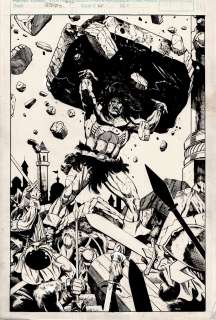 Armando Gil, Fred Carillo, Tod Smith | Conan Saga #38 P 62 Splash (Awesome Conan Splash Lifting Giant Boulder!) 1990 | Romitaman