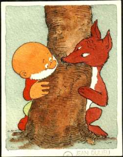 Jean Dulieu (Jan van Oort) - 1 technique mixte - Paulus de Boskabouter - Paulus en Rein verstoppen zich achter een boom. - 1962 | Catawiki