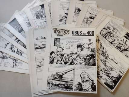 Nicholas, Charles / Decoudun, Jean-Paul - 40 Original page - Tomic Dans - Compleet verhaal - Obus de 400 - 1966 | Catawiki