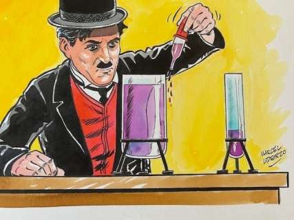 Uderzo, Marcel - 7 Original drawing - Charlie Chaplin | Catawiki