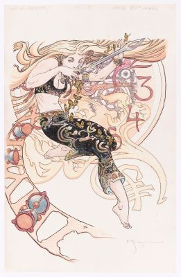 Lot 140 - MICHAEL WILLIAM KALUTA MAGE: THE ASCENSION 20th ANNIVERSARY EDITION "CULT OF ECSTACY" ILLUSTRATION ORIGINAL ART. | Hake’s
