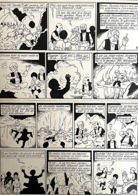 Bob de Moor - 1 Original page - Nonkel Zigomar, Snoe en Snolleke - De Blauwe Vinger - 1953 | Catawiki