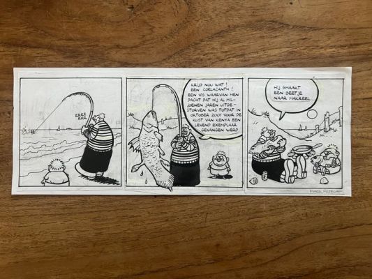 Mark Retera Original page - Dirkjan - Dirkjan vangt een Coelacanth - 2007 | Catawiki