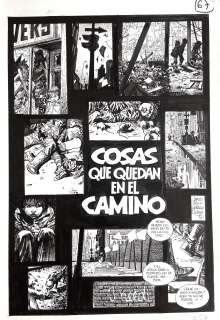 HORACIO ALTUNA - Original page for Ultimo Recreo "Cosas que quedan en el Camino". Testi di Carlos Trillo. Cm. 25,5x36,5. Ink. Signed. Mint. Code 9975.