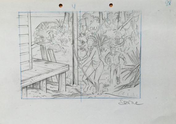 Sterne, René - 6 Original drawing - Adler - Crayonnés pour la Jungle Rouge et les Maudits. - 1997 | Catawiki