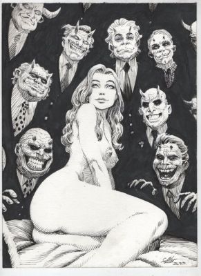 Gambedotti, Atilio - 1 Original drawing - love and monsters-patreon - Working on hell - 2024 | Catawiki