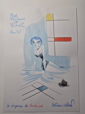 Lapone, Antonio - 1 Original drawing - Gentlemind - Le Chapeau de Mondrian - 2018 | Catawiki