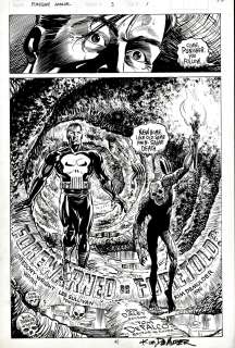 Kim Demulder, Lee Sullivan - Punisher Annual #3 P 1 Splash (Awesome Punisher Walking Thru Hell!) 1990
