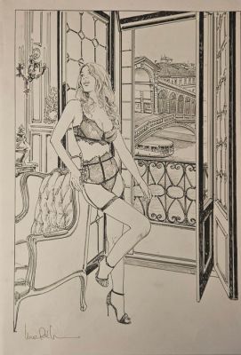 Luca Raimondo - 1 Original drawing - Luca Raimondo - Katy in Venice - disegno preparatorio - 2026