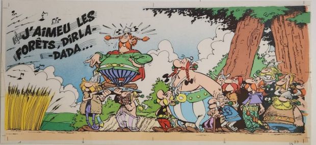 Uderzo, Albert - 1 Mise en couleur + calque - Astérix - L‘abominable Horrifix