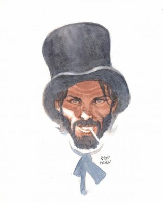 Ralph Meyer | Illustration originale inédite réalisée pour un jeu de carte. Également publiée dans la version Bibliophile - Undertaker | Daniel Maghen