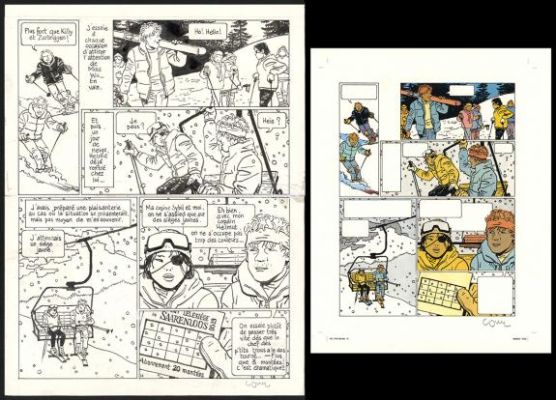 Cosey | Planche originale n°11 accompagnée de sa mise en couleur - Selection de Noel - Yiyun | Daniel Maghen