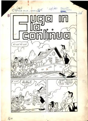 Colantuoni, Tiberio - 16 Original page - Cucciolo #1 - "Fuga in la...continua" - 1963
