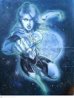 Cédric Poulat - 1 Original colour drawing - Green Lantern - Jade - 2014 | Catawiki