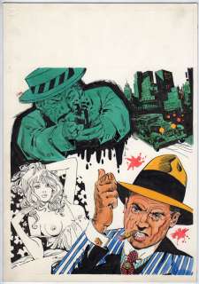MARIO CUBBINO - Copertina per I Sanguinari 2/1974 – ‘Al Capone’. Cm 25,5 x 36,5. Tempera su cartoncino leggero.