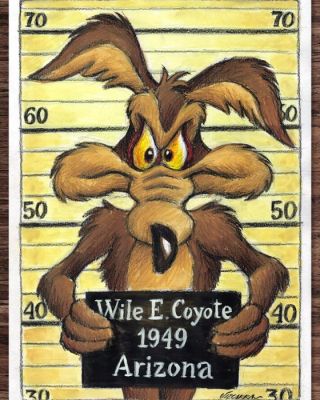 Vizcarra, Joan - Wile E. Coyote « Capturé en Arizona » - Hand Signed Original Artwork | Catawiki
