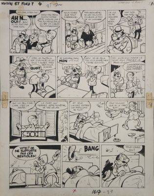 Francis et Maurice Tillieux - 1 Original page - Marc Lebut - N°4 Voisin et Ford T - 1971 | Catawiki