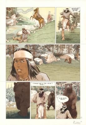 Christian Rossi | Planche originale n° 05, rustine en case 6 - Comanche Trail | Daniel Maghen