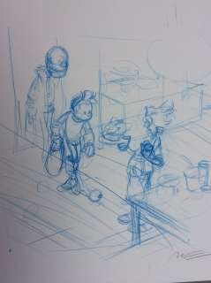 Munuera | original large drawing  - Spirou + Fantasio + Champignac | Catawiki