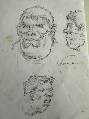 Hermann (Huppen, Hermann) - 1 Original preliminary drawing - Les tours de Bois-Maury - Etude de personnage | Catawiki