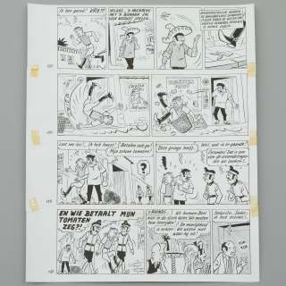 Jozef Van Hove (Pom) (1919-2014) | De Barbier van Bombilla. Originele tekenplaat van de 35ste pagina uit het verhaal. Totaal van 4... | Bernaerts