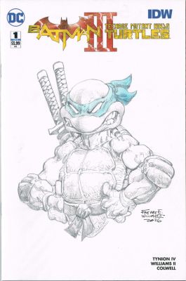 Freddie E. Williams II | Mirage Leonardo Bust SketchLimited Ed. Batman/TMNT V3Blank | Freddie E. Williams II